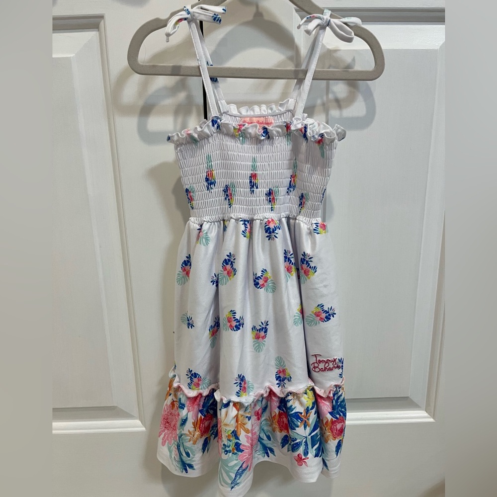 Tommy Bahama White Tropical Floral Tie-Shoulder Sundress for Girls